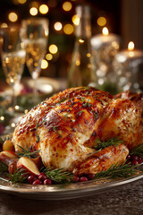 Roasted chicken on a plate