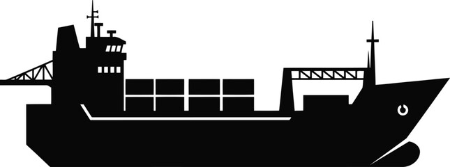 Obraz premium Global cargo ship silhouette, ocean freight and maritime transport