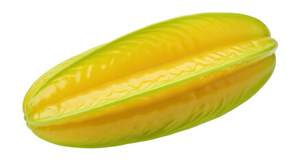 Vibrant yellow star fruit PNG isolated on transparent background, tropical fruit with distinctive star shape for healthy eating concepts