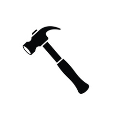 Black claw hammer icon on white background tool