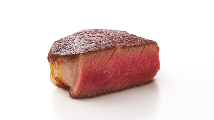 Roasted wagyu steak on a white background