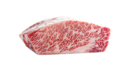 Wagyu steak on a white background