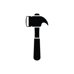 Black claw hammer silhouette on white background tool 2