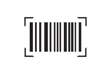 barcode icon design. Barcode scanner icon vector, filled flat sign, solid pictogram isolated on white. Symbol, logo illustration.