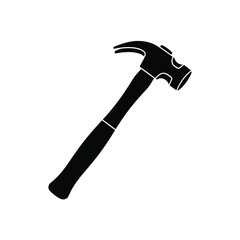 Black claw hammer silhouette on white background tool 4