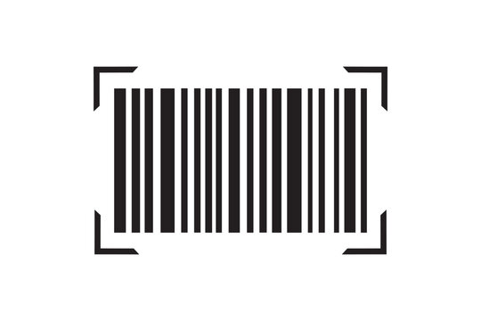 barcode icon design. Barcode scanner icon vector, filled flat sign, solid pictogram isolated on white. Symbol, logo illustration.