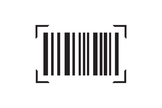 barcode icon design. Barcode scanner icon vector, filled flat sign, solid pictogram isolated on white. Symbol, logo illustration.
