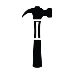 Black claw hammer silhouette on white background tool 5