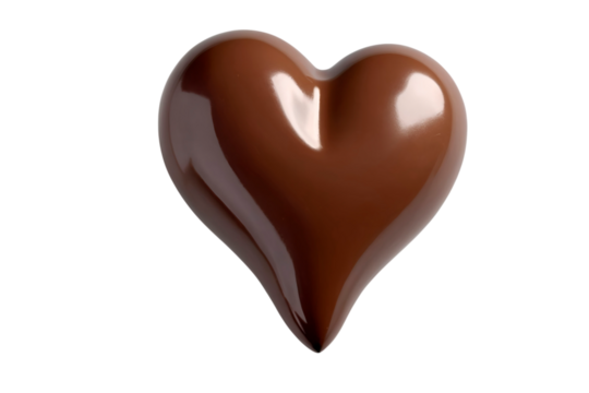 chocolate heart isolated on white