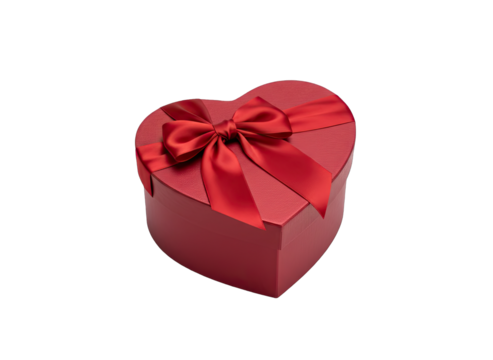 Heart Shaped Red Gift Box With Red Ribbon Isolated On Transparent Background A Classic Symbol Of Love And Affection For Special Occasions Such As Valentines Day And Anniversaries