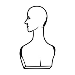 Minimalist human silhouette vector with clean outline in black red green blue and yellow