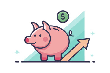 piggy bank arrow icon minimal