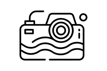 video camera with signal waves icon minimal camera broadcast