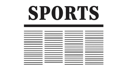 A graphic illustration of a sports newspaper section with a headline and text columns.