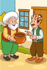 Nasreddin Hodja illustration cartoon character design