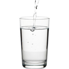 Pouring Water Into Glass Still Life Fresh Clear Drink Thirst Hydration Beverage Refreshment on transparent background