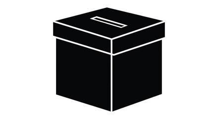 Ballot box icon for voting and elections silhouette