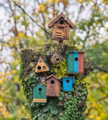 wooden birdhouses