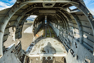Inside the plane crash remaining in Southern Iceland
