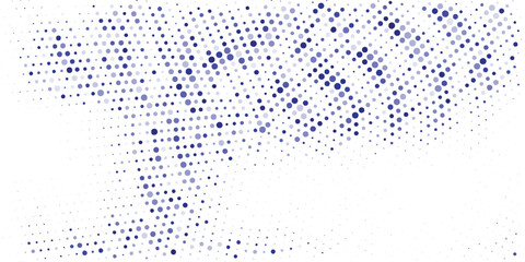 Abstract monochrome halftone pattern. Futuristic panel. Grunge dotted backdrop with circles, dots, point. Design element for web banners, posters, cards, wallpapers, sites. white and blue color