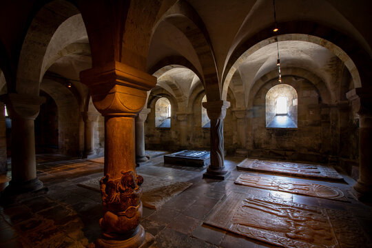 Interior of the Romanesque Crypt in Lund Cathedral