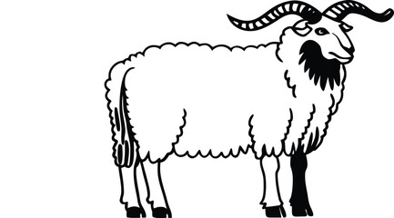 Farm Sheep Face Icon Vector Illustration  
