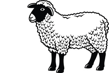Realistic Sheep Face Icon Vector Illustration  

