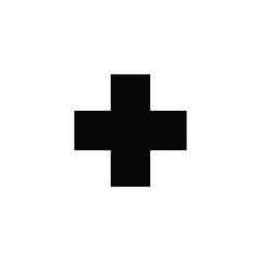 Obraz premium Black cross symbol on white background shape