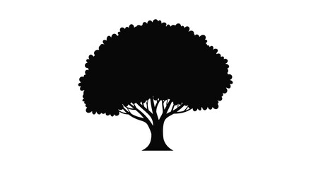 Isolated tree silhouette on white background simple and clean design silhouette