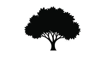 Isolated tree silhouette on white background nature and graphic design element silhouette