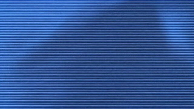 A blue roller shutter with horizontal lines, showcasing a simple industrial design.