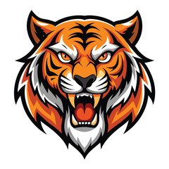 tiger head vector illustration of wild animal mascot