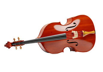 Elegant upright bass isolated on transparent background, a timeless musical instrument