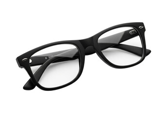 Elegant black frame glasses isolated on transparent background for clear vision