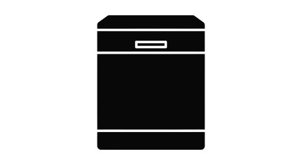 Dishwasher appliance isolated on white background kitchen equipment silhouette
