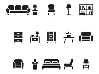 Minimal Furniture Silhouette Pack – Home Interior Icon Collection Vol.2