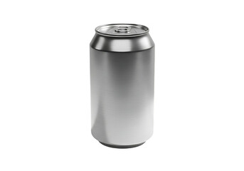 Aluminum can isolated on transparent background, a common container for beverages