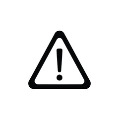Black exclamation mark in triangle warning symbol alert