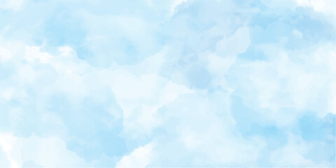 Obraz premium Abstract blue watercolor background with light cloud texture and bright summer sky color 