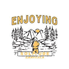 a man fishing in a river with a beautiful view