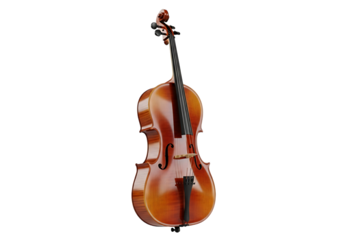 Elegant cello isolated on transparent background, a stringed instrument of the violin family - Powered by Adobe