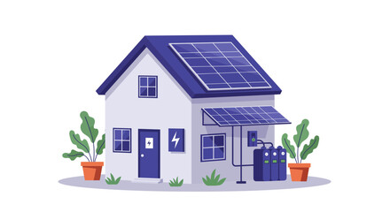 House with Solar Panels - Renewable Energy