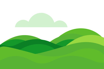 Fototapeta premium Green hills and one cloud