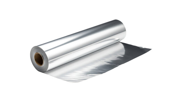 Roll of aluminum foil isolated on transparent background