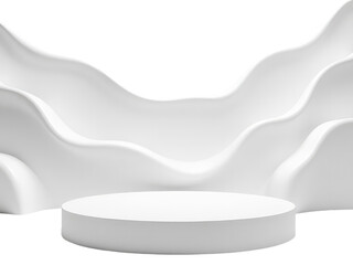 A simple white podium standing alone on a white background, ideal for presentations and events