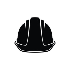 Black hard hat silhouette on white background hardhat