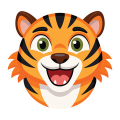 Tiger head cartoon mascot illustration