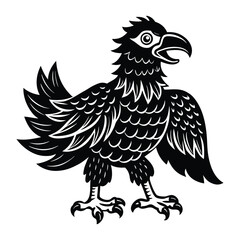 Eagle cartoon vector illustration on a white background