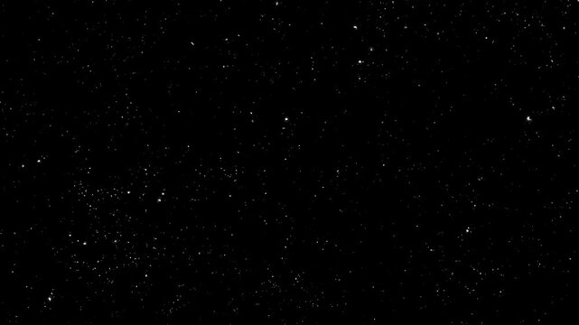 A scattering of small, bright white particles against a deep black background, creating a starry or dusty effect. This isolated object on a transparent background is ideal for overlaying.