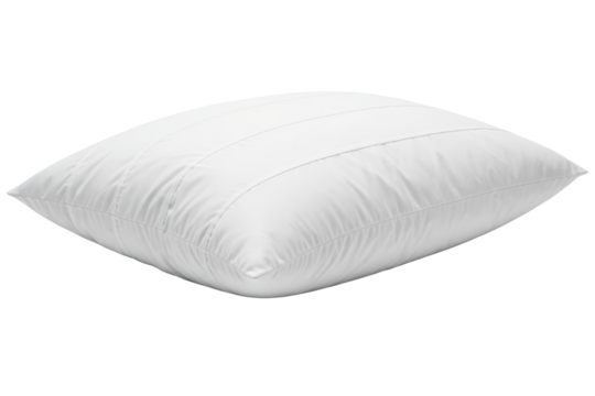 Soft white bed pillow with stripes for sleeping comfort isolated on a transparent background - Powered by Adobe
